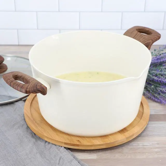 Alt view image 5 of 5 - Oster Amberg Choice 4.7 Quart Cermic Nonstick Aluminum Dutch Oven with Lid in Linen