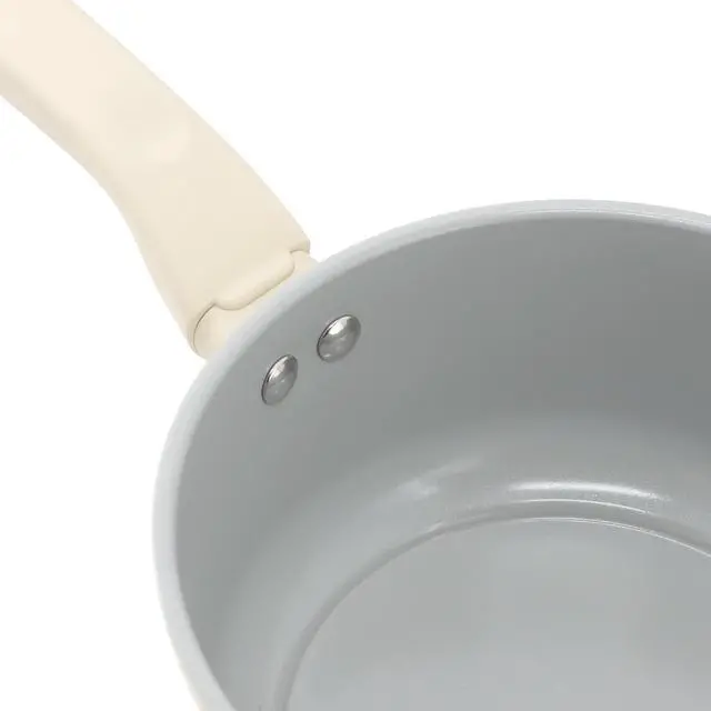 Alt view image 3 of 5 - Gibson Home Barnsdall 2 Quart Ceramic Nonstick Aluminum Saucepan in Ivory with Lid
