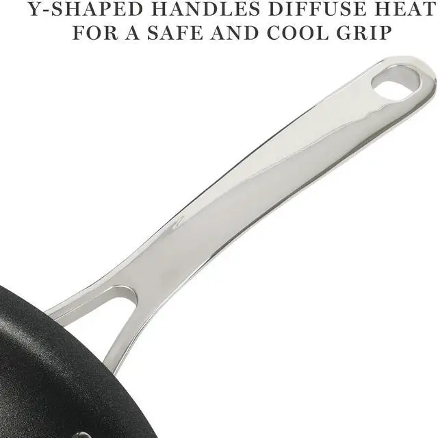 Alt view image 2 of 5 - Martha Stewart Lockton 2 Piece Aluminum 10 Inch and 12 Inch Frying Pan Set in Linen