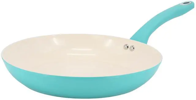 Alt view image 4 of 7 - Martha Stewart Everyday Rexford 8 Piece Ceramic Nonstick Aluminum Cookware Set in Teal