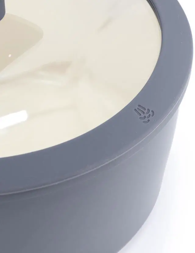 Alt view image 3 of 5 - Oster Rooney 2 Quart Ceramic Nonstick Aluminum Saucepan in Gray with Lid