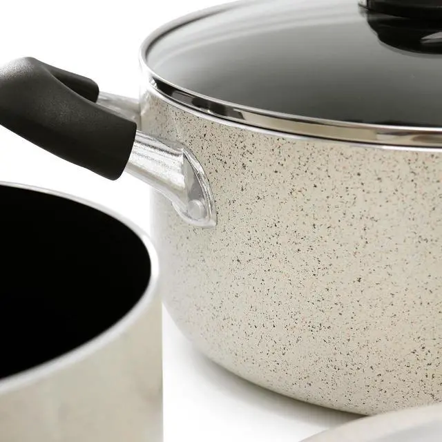 Alt view image 6 of 8 - Oster Clairborne 7 Piece Nonstick Aluminum Cookware and Kitchen Tool Set in Linen