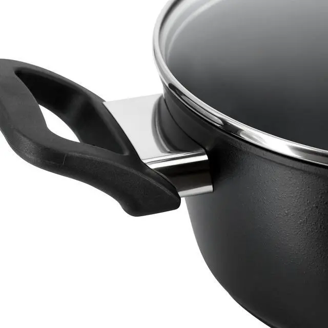 Alt view image 5 of 8 - Oster Connelly 7 Piece Textured Nonstick Aluminum Cookware Set in Black