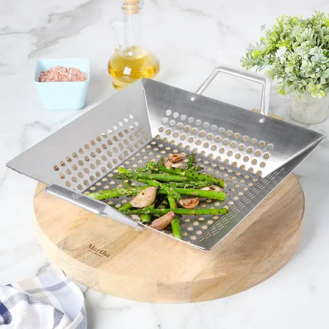 Alt view image 6 of 7 - Martha Stewart Amber 12 Inch Square Cast Aluminum BBQ Grill Topper with Handles