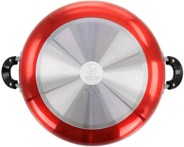 Alt view image 3 of 5 - Better Chef 12 Inch Red Aluminum Deep Fryer Pan with Glass Lid
