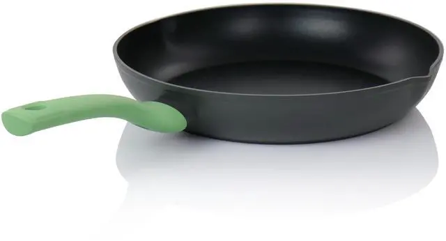 Alt view image 2 of 6 - Oster Rigby 9.5 Inch Aluminum Nonstick Frying Pan in Green with Pouring Spouts