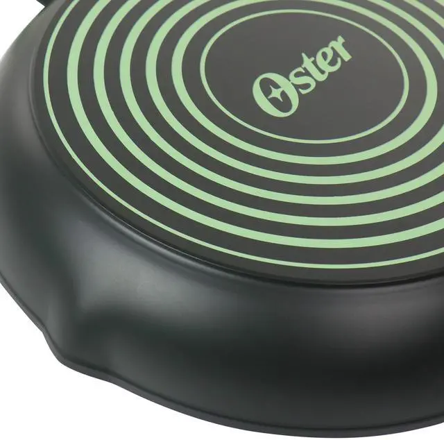 Alt view image 3 of 6 - Oster Rigby 9.5 Inch Aluminum Nonstick Frying Pan in Green with Pouring Spouts