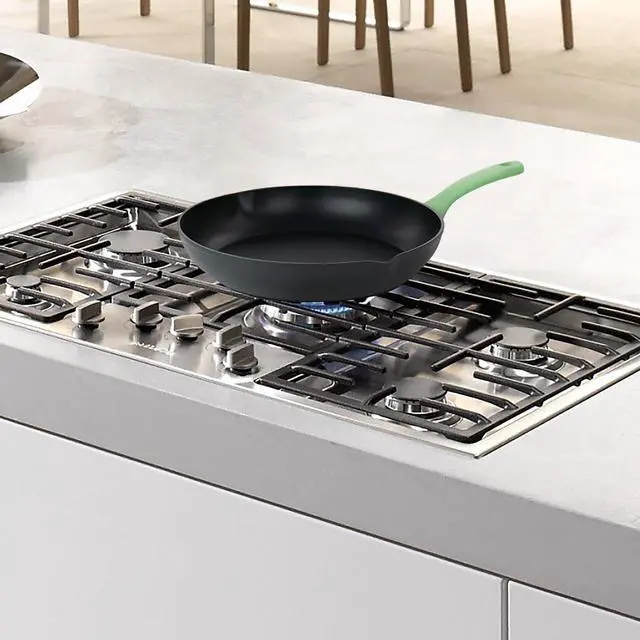 Alt view image 6 of 6 - Oster Rigby 9.5 Inch Aluminum Nonstick Frying Pan in Green with Pouring Spouts