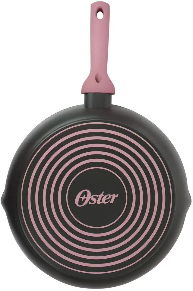 Alt view image 5 of 6 - Oster Rigby 9.5 Inch Aluminum Nonstick Frying Pan in Pink with Pouring Spouts
