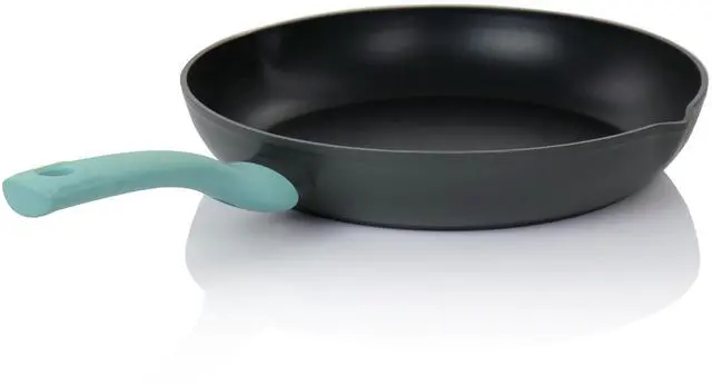 Alt view image 2 of 6 - Oster Rigby 9.5 Inch Aluminum Nonstick Frying Pan in Blue with Pouring Spouts
