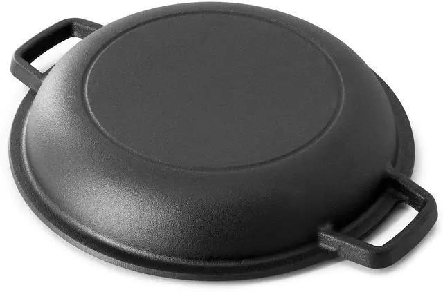 Alt view image 5 of 7 - MegaChef 5 Quart Pre-Seasoned 2-in-1 Cast Iron Dutch Oven and Skillet