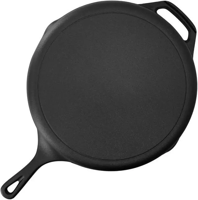 Alt view image 5 of 7 - MegaChef 12 Inch Pre-Seasoned Cast Iron Skillet with Tempered Glass Lid