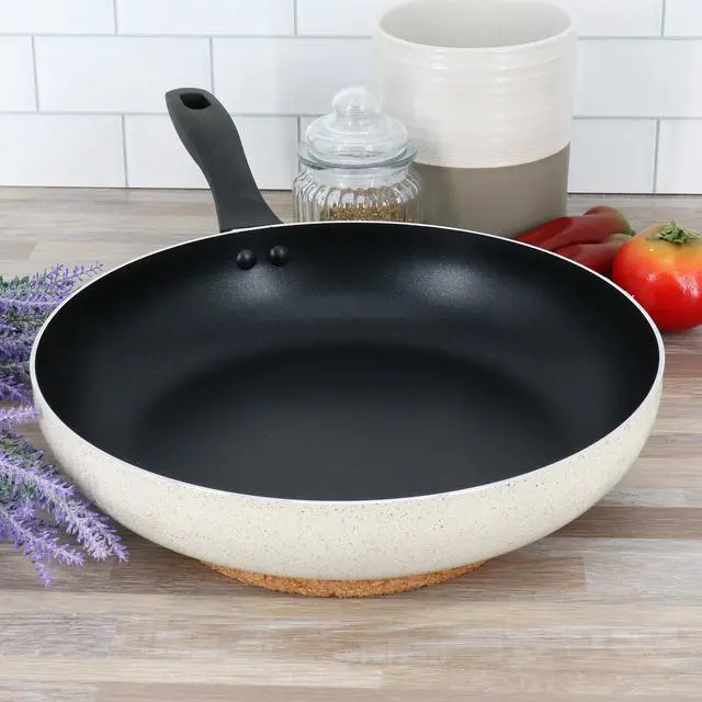Alt view image 5 of 5 - Oster Clairborne 12 Inch Round Nonstick Aluminum Frying Pan in Linen