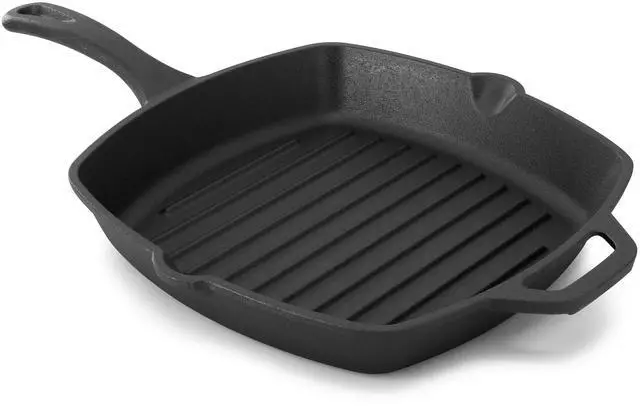 Alt view image 4 of 7 - MegaChef 10.4 Inch Pre-Seasoned Cast Iron Griddle with Tempered Glass Lid