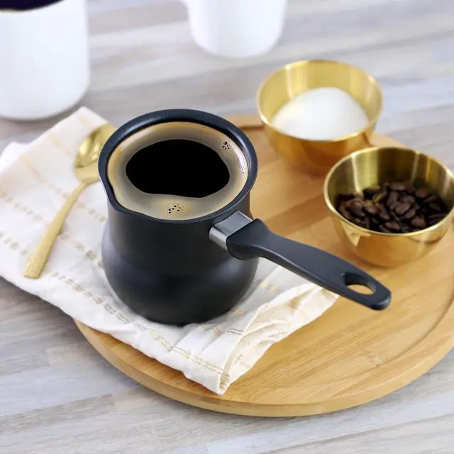 Alt view image 5 of 5 - Better Chef 0.6 Quart Aluminum Nonstick Turkish Coffee Warmer in Black with Cool Touch Handle