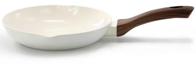 Alt view image 2 of 6 - Oster Amberg Choice 9.5 Inch Ceramic Nonstick Forged Aluminum Frying Pan in Off-White