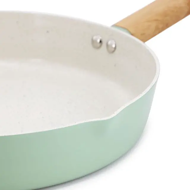 Alt view image 4 of 6 - Gibson Home Marbleton Ceramic Nonstick Alumium 9.5 Inch Frying Pan in Mint