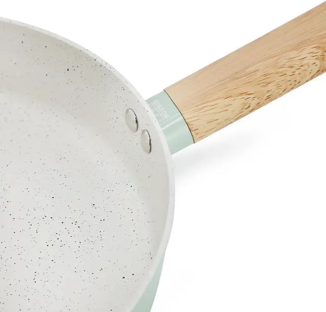 Alt view image 5 of 6 - Gibson Home Marbleton Ceramic Nonstick Alumium 9.5 Inch Frying Pan in Mint