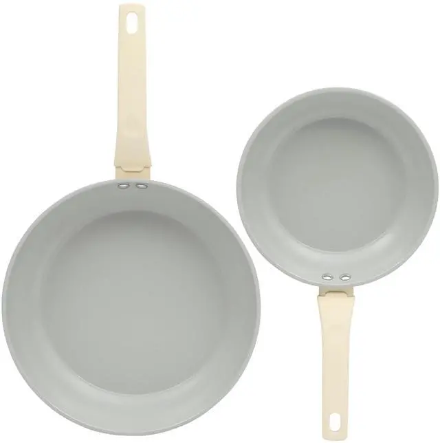 Alt view image 2 of 5 - Gibson Home Barnsdall 2 Piece 8 Inch and 10 Inch Nonstick Aluminum Frying Pan Set in Linen