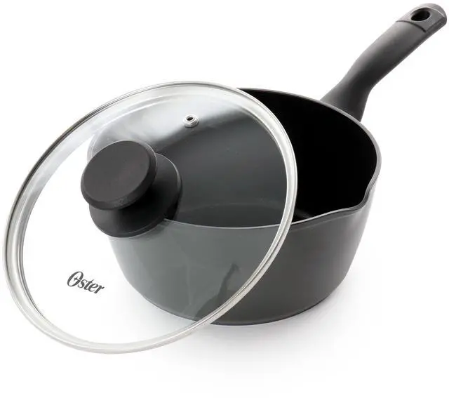 Alt view image 2 of 6 - Oster Kingsway 2.6 Quart Aluminum Nonstick Saucepan in Black