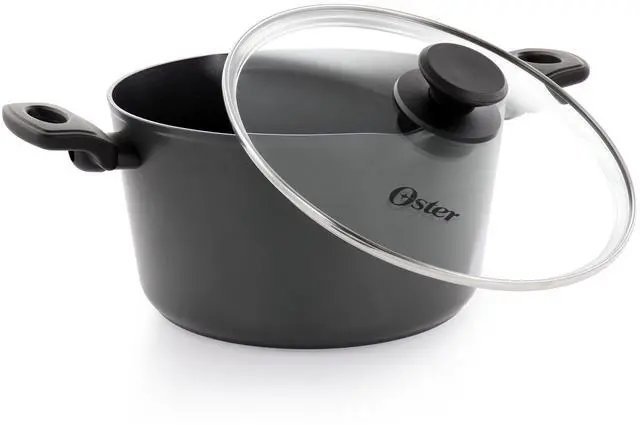 Alt view image 2 of 6 - Oster Kingsway 5.5 Quart Aluminum Nonstick Dutch Oven in Black With Lid
