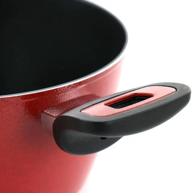 Alt view image 3 of 5 - Oster Claybon 4.3 Quart Dutch Oven With Lid in Speckled Red