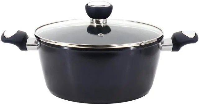Main image of Oster Hawke 4.2 Quart Ceramic Nonstick Aluminum Dutch Oven with Lid in Dark Blue