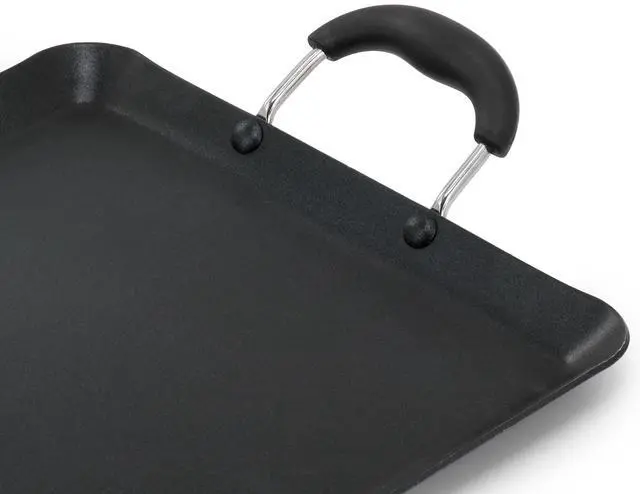 Alt view image 3 of 5 - Oster Clairborne 19 x 11.6 Inch Nonstick Double Burner Rectangular Griddle Pan in Charcoal Gray