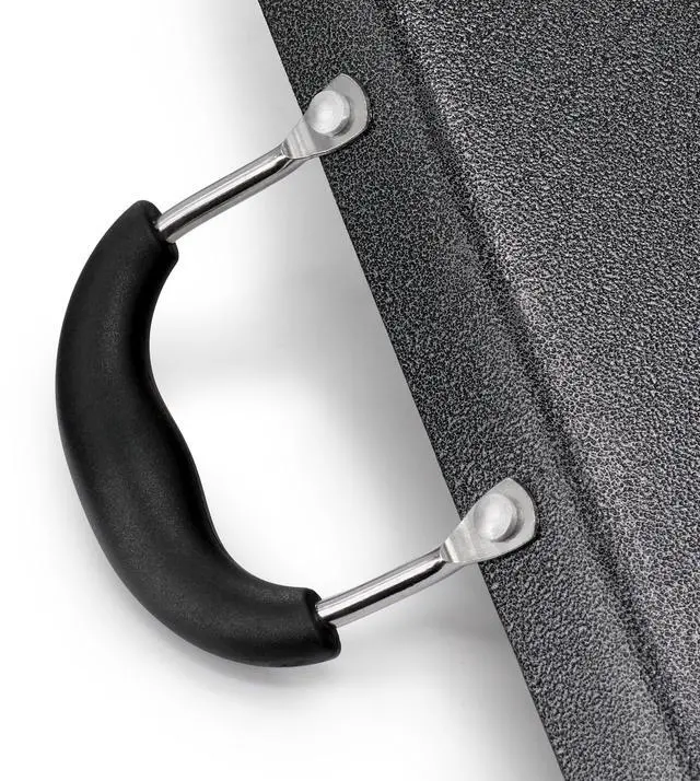 Alt view image 4 of 5 - Oster Clairborne 19 x 11.6 Inch Nonstick Double Burner Rectangular Griddle Pan in Charcoal Gray