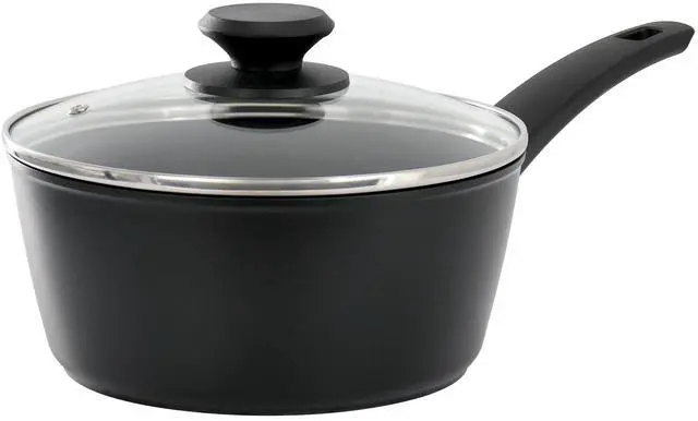 Main image of Oster Connelly 2.5 Quart Textured Nonstick Aluminum Saucepan with Lid in Black