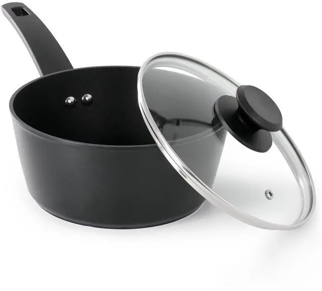 Alt view image 2 of 5 - Oster Connelly 2.5 Quart Textured Nonstick Aluminum Saucepan with Lid in Black