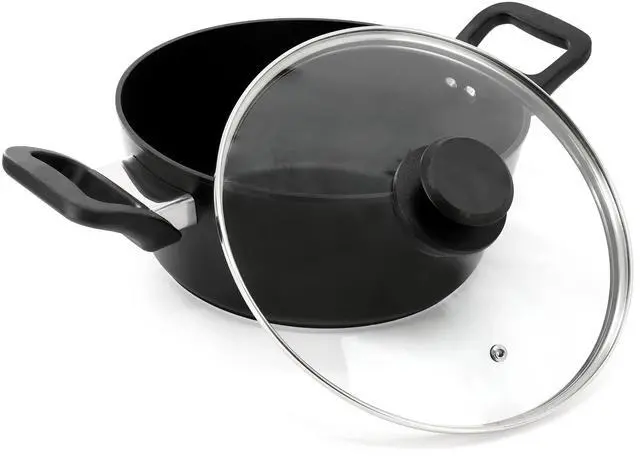 Alt view image 2 of 5 - Oster Connelly 4 Quart Textured Nonstick Aluminum Dutch Oven with Lid in Black