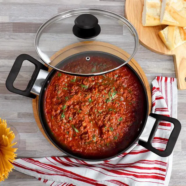 Alt view image 5 of 5 - Oster Connelly 4 Quart Textured Nonstick Aluminum Dutch Oven with Lid in Black