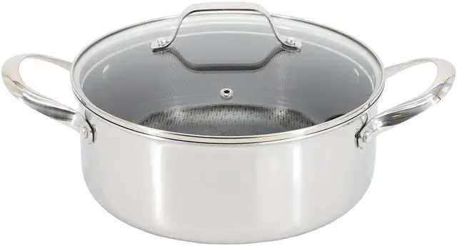 Main image of Oster Modessa 4.5 Quart Nonstick Triply Stainless Steel Dutch Oven with Honeycomb Design in Silver