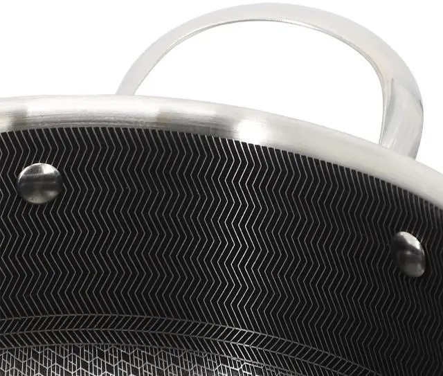 Alt view image 4 of 6 - Oster Modessa 4.5 Quart Nonstick Triply Stainless Steel Dutch Oven with Honeycomb Design in Silver