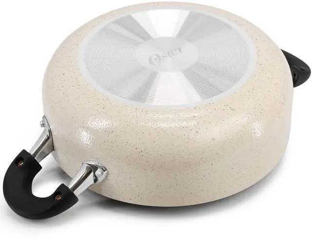 Alt view image 3 of 5 - Oster Clairborne 3.6 Quart Nonstick Aluminum Caldero with Lid in Linen