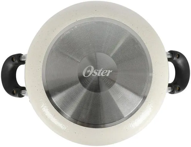 Alt view image 4 of 6 - Oster Clairborne 6.9 Quart Nonstick Aluminum Caldero with Lid in Linen