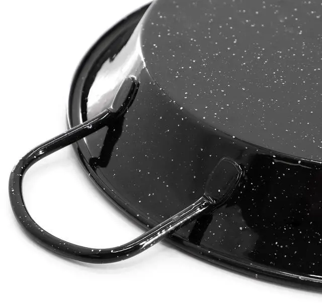 Alt view image 4 of 5 - Oster Castillo 15 Inch Enameled Steel Paella Pan in Speckled Black
