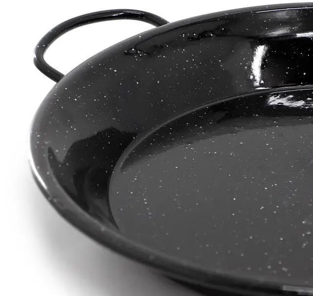 Alt view image 3 of 5 - Oster Castillo 15 Inch Enameled Steel Paella Pan in Speckled Black