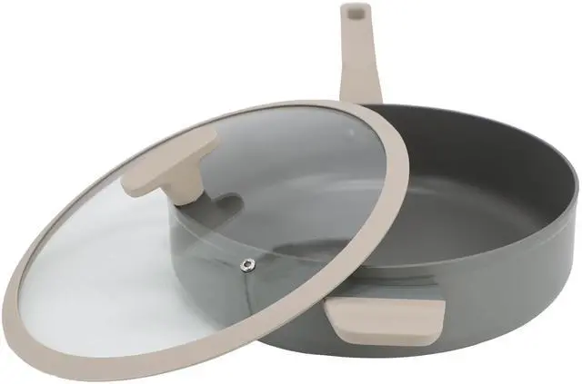 Alt view image 2 of 6 - Oster Ambrose 4.5 Quart Nonstick Aluminum Saute Pan with Lid in Matte Grey