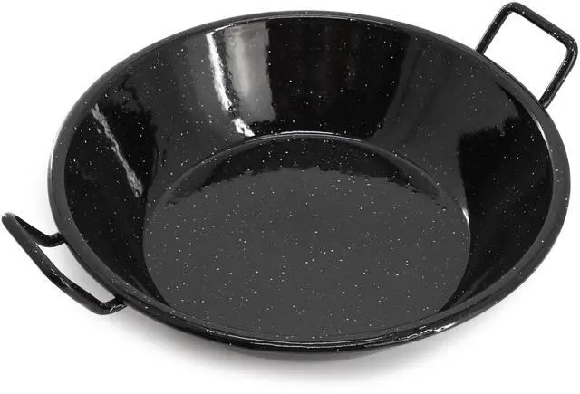 Alt view image 2 of 5 - Oster Castillo 9.5 Inch Enameled Steel Paella Pan in Speckled Black