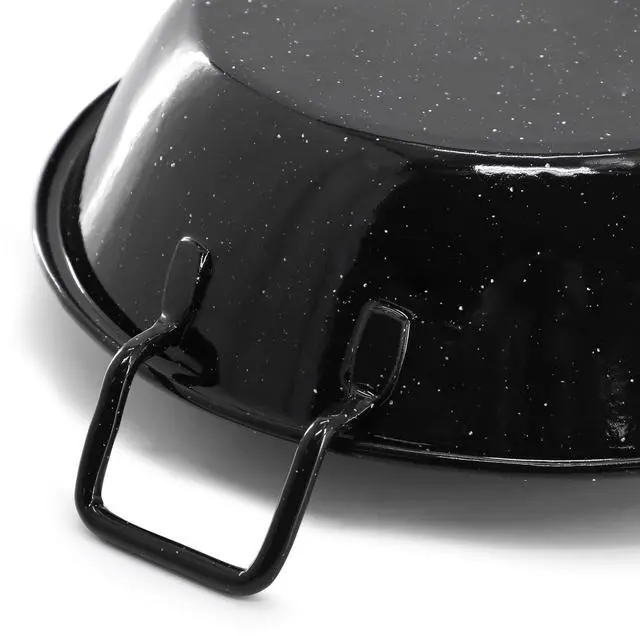 Alt view image 4 of 5 - Oster Castillo 9.5 Inch Enameled Steel Paella Pan in Speckled Black