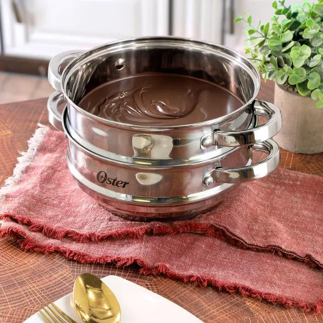 Alt view image 5 of 5 - Oster Sangerfield 8 Inch Universal Stainless Steel Double Boiler with Lid