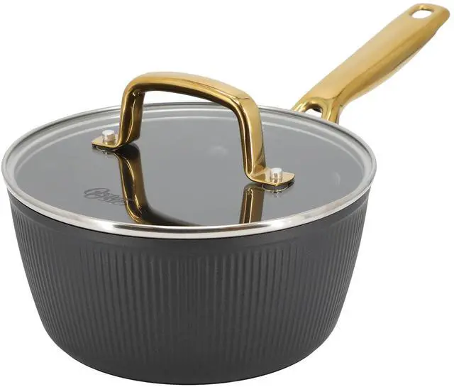 Main image of Oster Abbottsford 2.5 Quart Nonstick Aluminum Saucepan with Glass Lid in Black