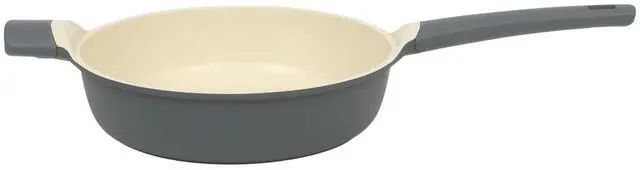 Alt view image 2 of 7 - Oster Rooney 4.1 Quart Ceramic Nonstick Cast Aluminum Saute Pan with Lid in Grey