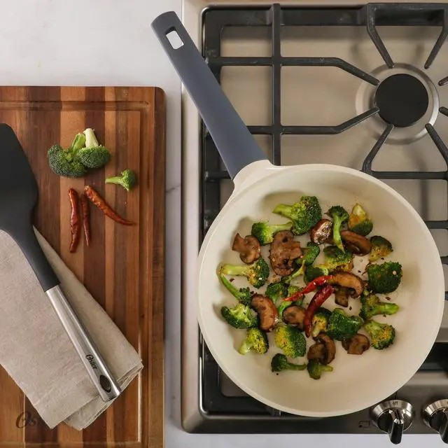 Alt view image 4 of 4 - Oster Rooney 10 Inch Ceramic Nonstick Cast Aluminum Frying Pan in Grey