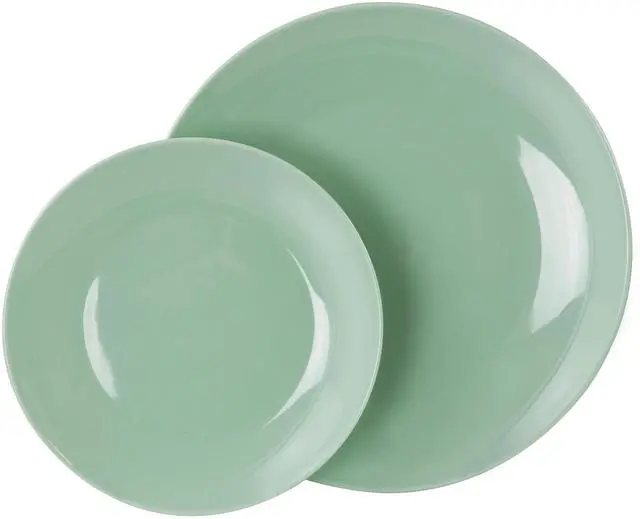 Alt view image 4 of 8 - Elama Luna 18 Piece Porcelain Dinnerware Set in Mint