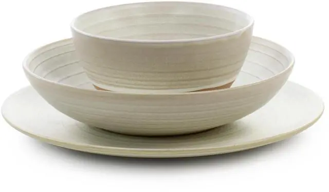 Alt view image 2 of 7 - Gibson Elite 12 Piece Dreamweaver Round Earthenware Dinnerware Set in Matte White