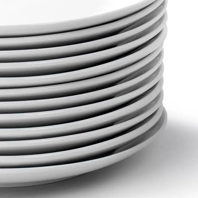Alt view image 5 of 7 - Elama Professional Kitchen 12 Piece Round Porcelain Salad Plate Set in White