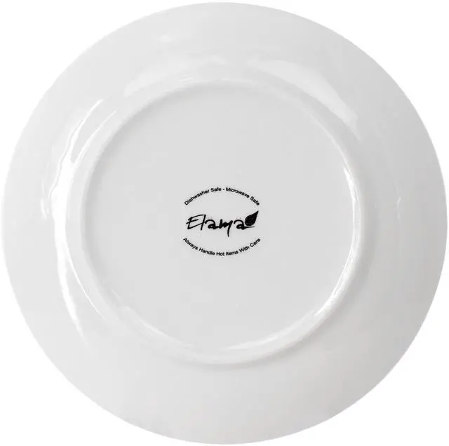 Alt view image 4 of 7 - Elama Professional Kitchen 12 Piece Round Porcelain Salad Plate Set in White